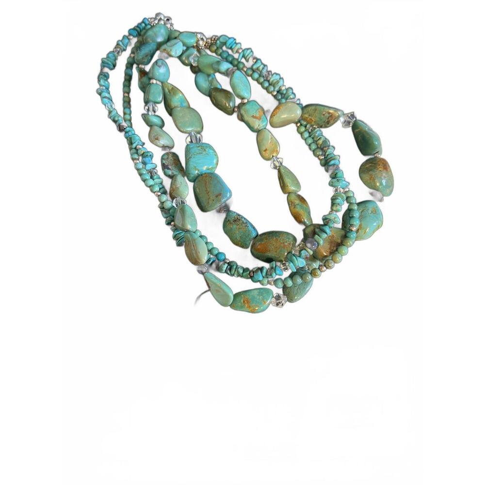 Silpada Sterling Silver Turquoise Obsidian 4-Strand Necklace - Picture 8 of 9